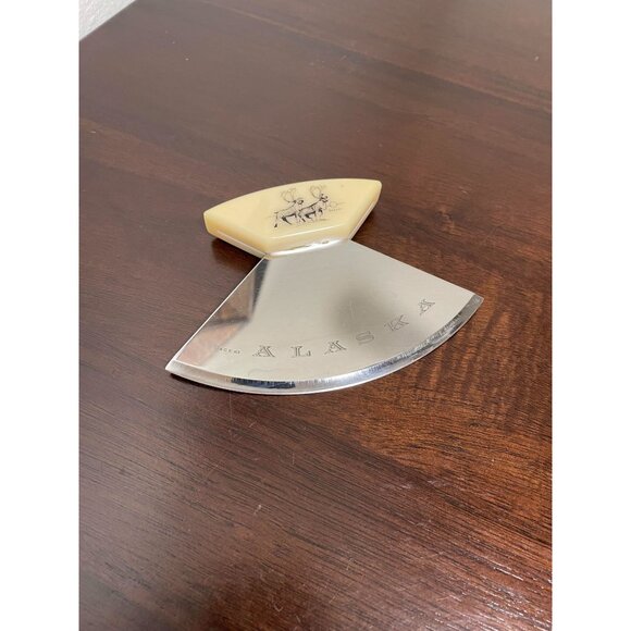 Vintage Ace 83 Ulu Knife Skinner w/Scrimshaw Handle - Picture 4 of 7